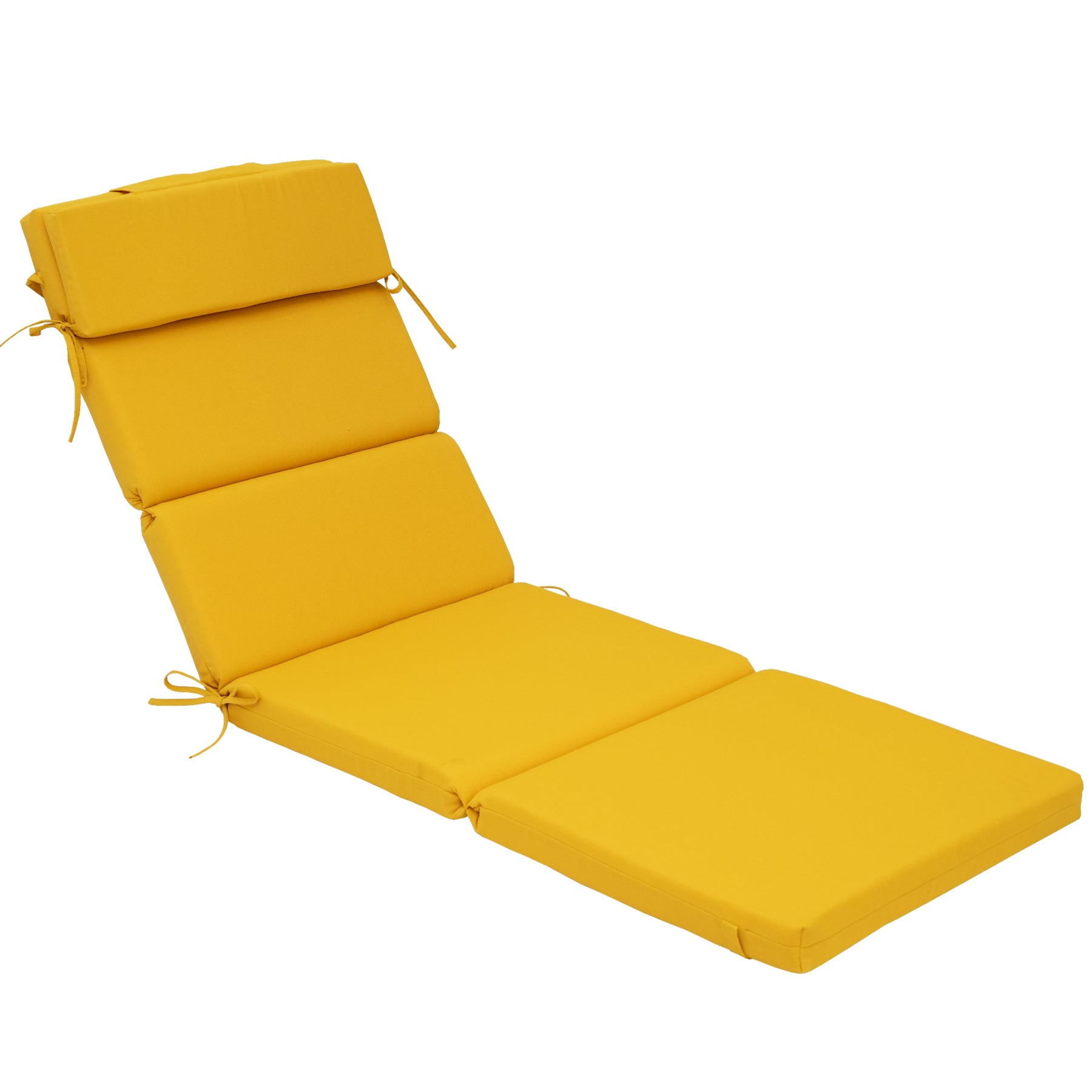 GoodGoods Outdoor Chaise Lounge Cushion 25x77 in - Yellow lifestyle and product view 3