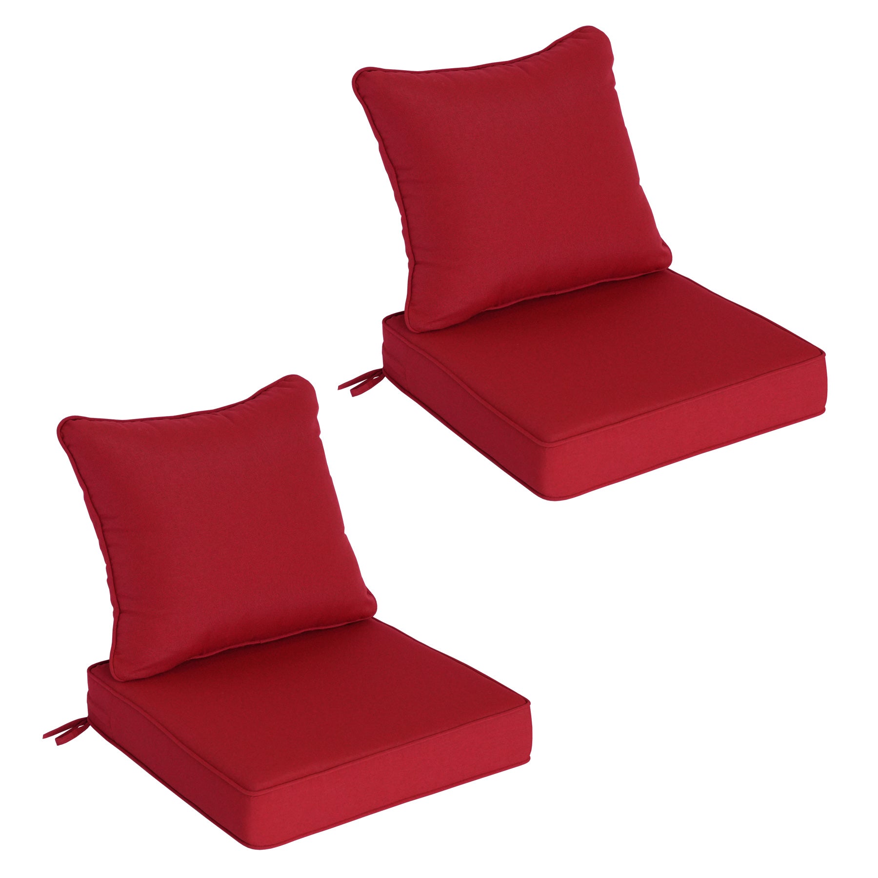GoodGoods Deep Seat Outdoor Cushion Set 24x24 in - Red lifestyle and product view 2