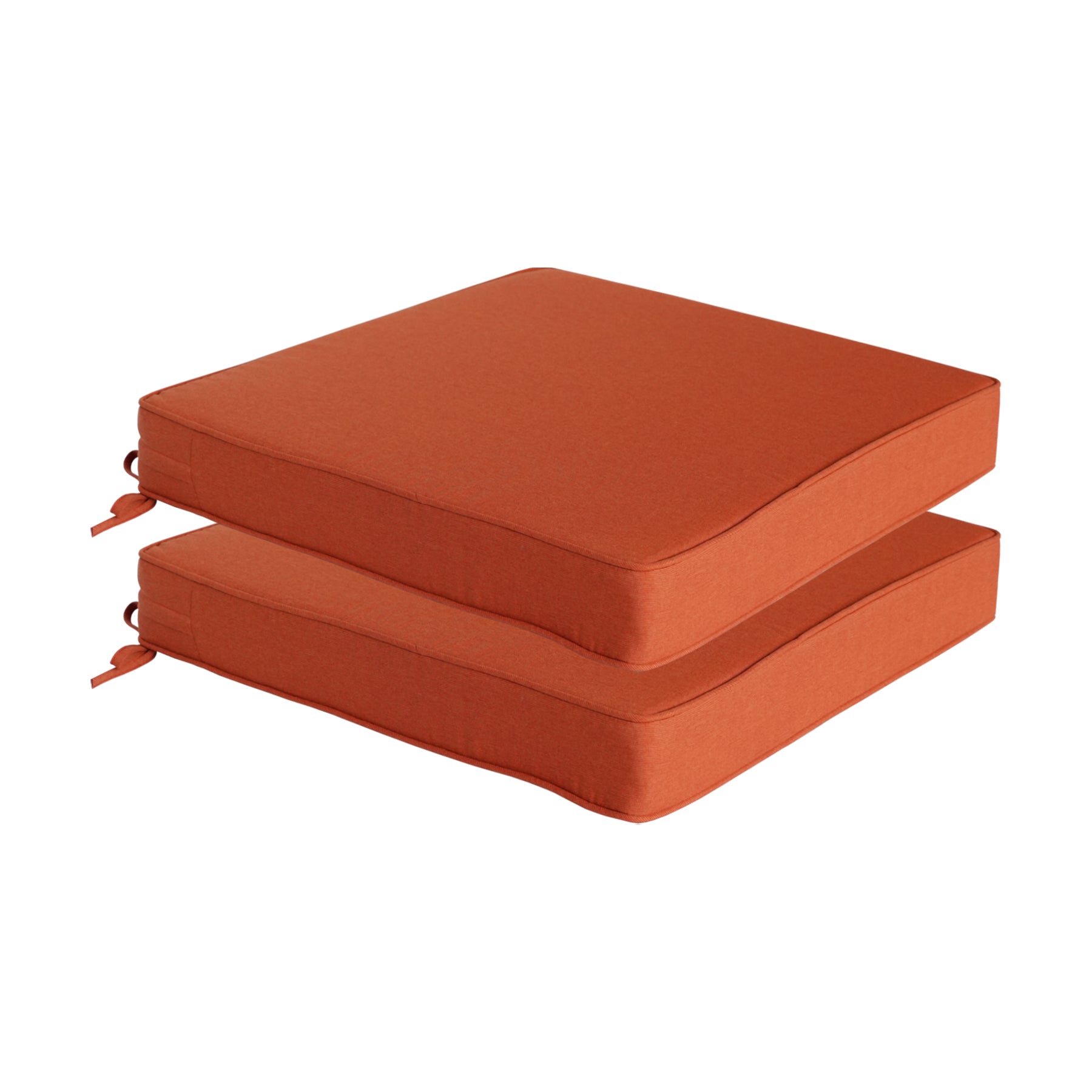 GoodGoods Outdoor Seat Cushion 24x24 in - Orange lifestyle and product view 4