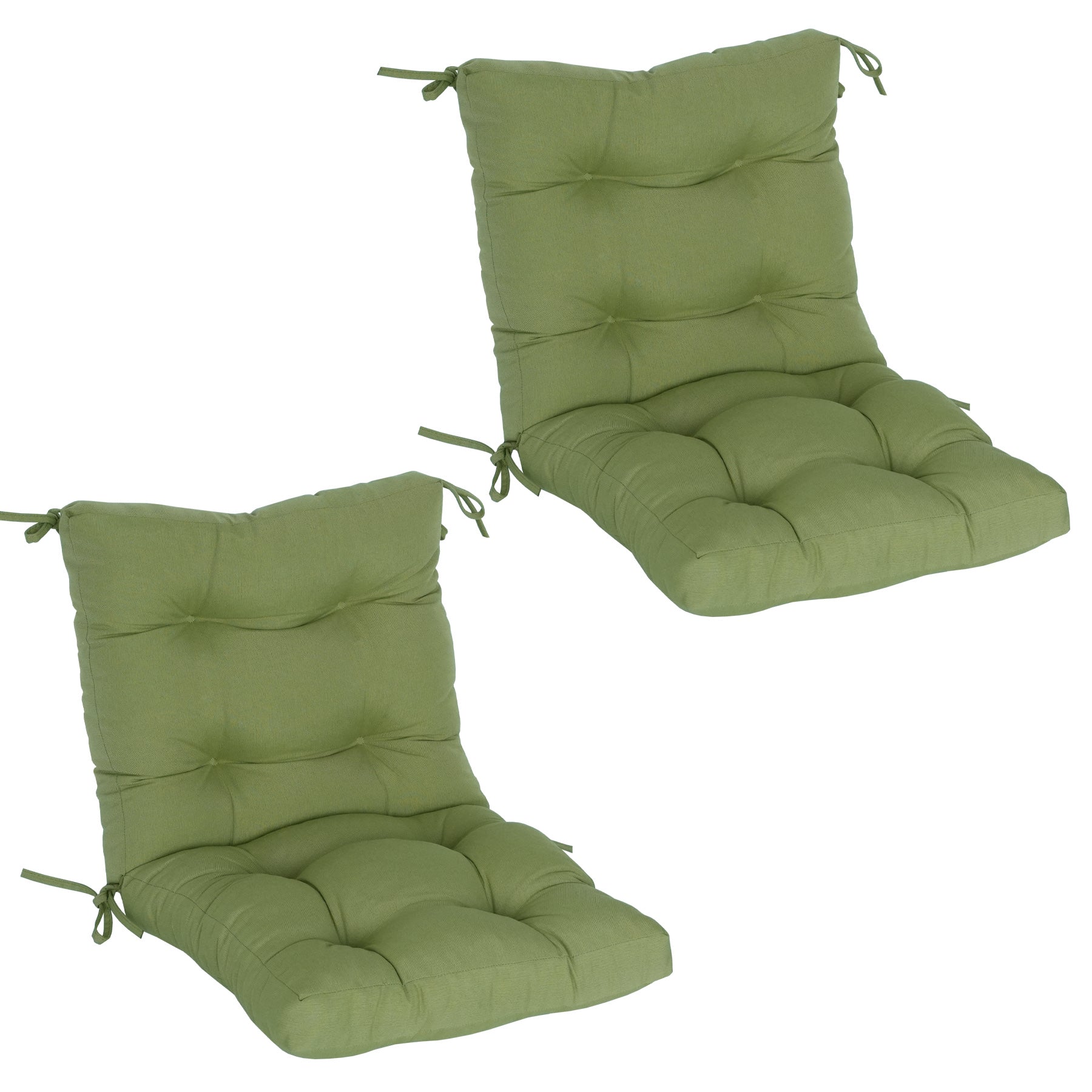 GoodGoods Tufted Outdoor High-Back Chair Cushion 20x40 in - Light Green lifestyle and product view 3