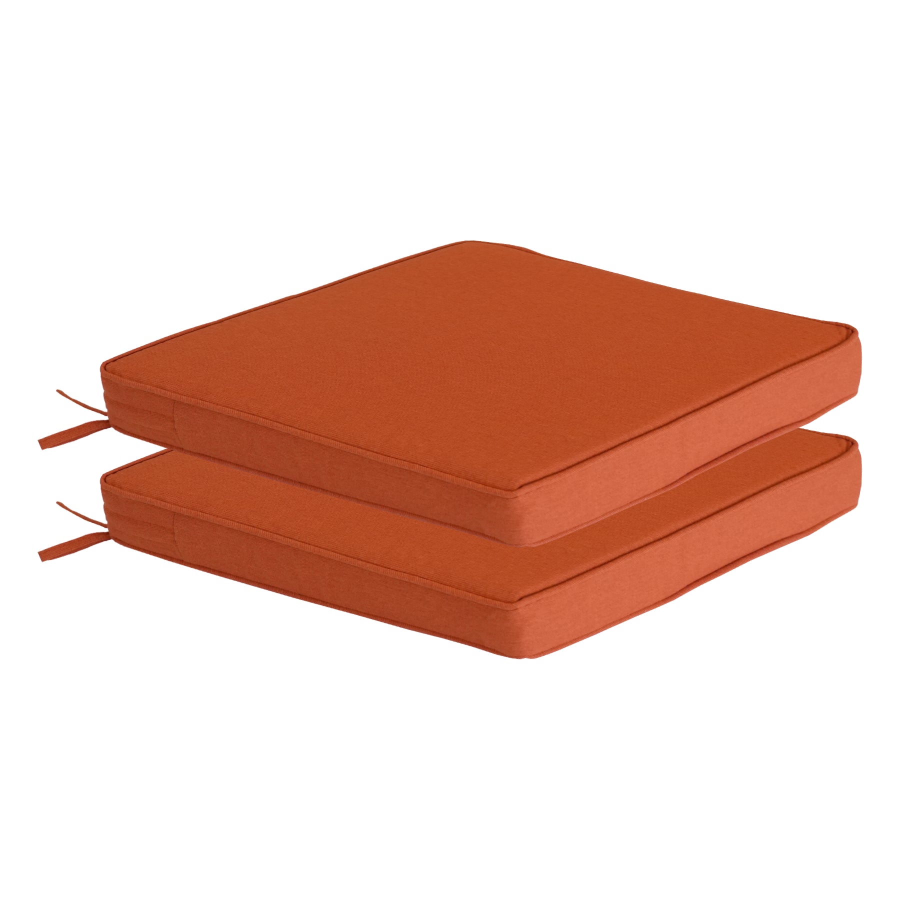 GoodGoods Outdoor Seat Cushion 22x22 in - Orange lifestyle and product view 4