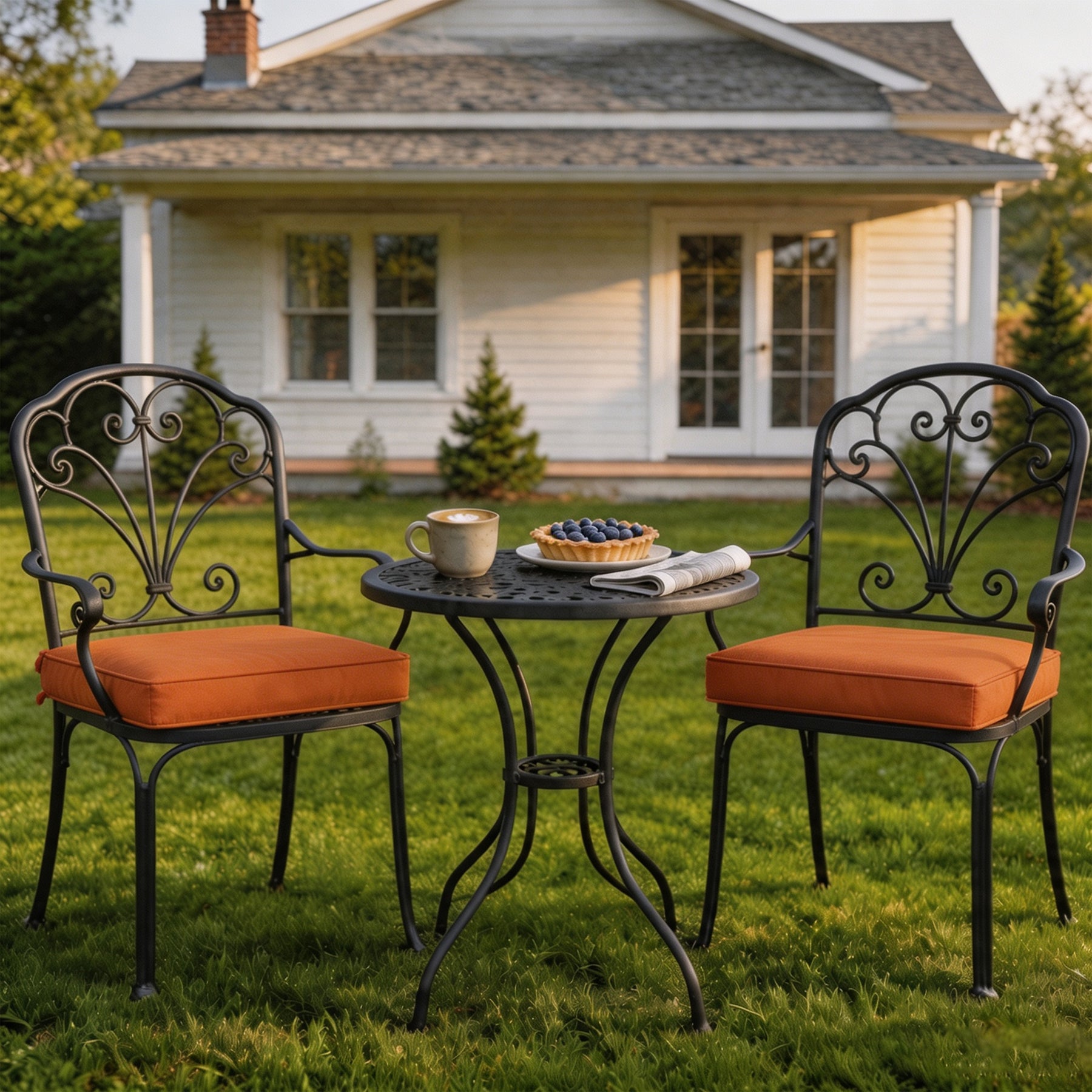 GoodGoods Outdoor Seat Cushion 22x22 in - Orange - image 2
