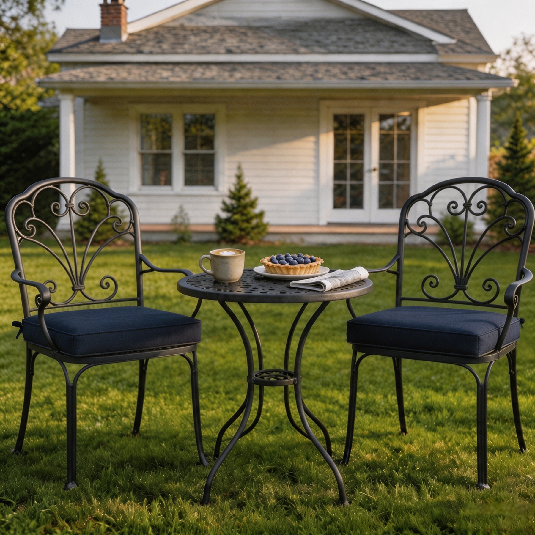 GoodGoods Outdoor Seat Cushion 22x22 in - Dark Blue - image 2