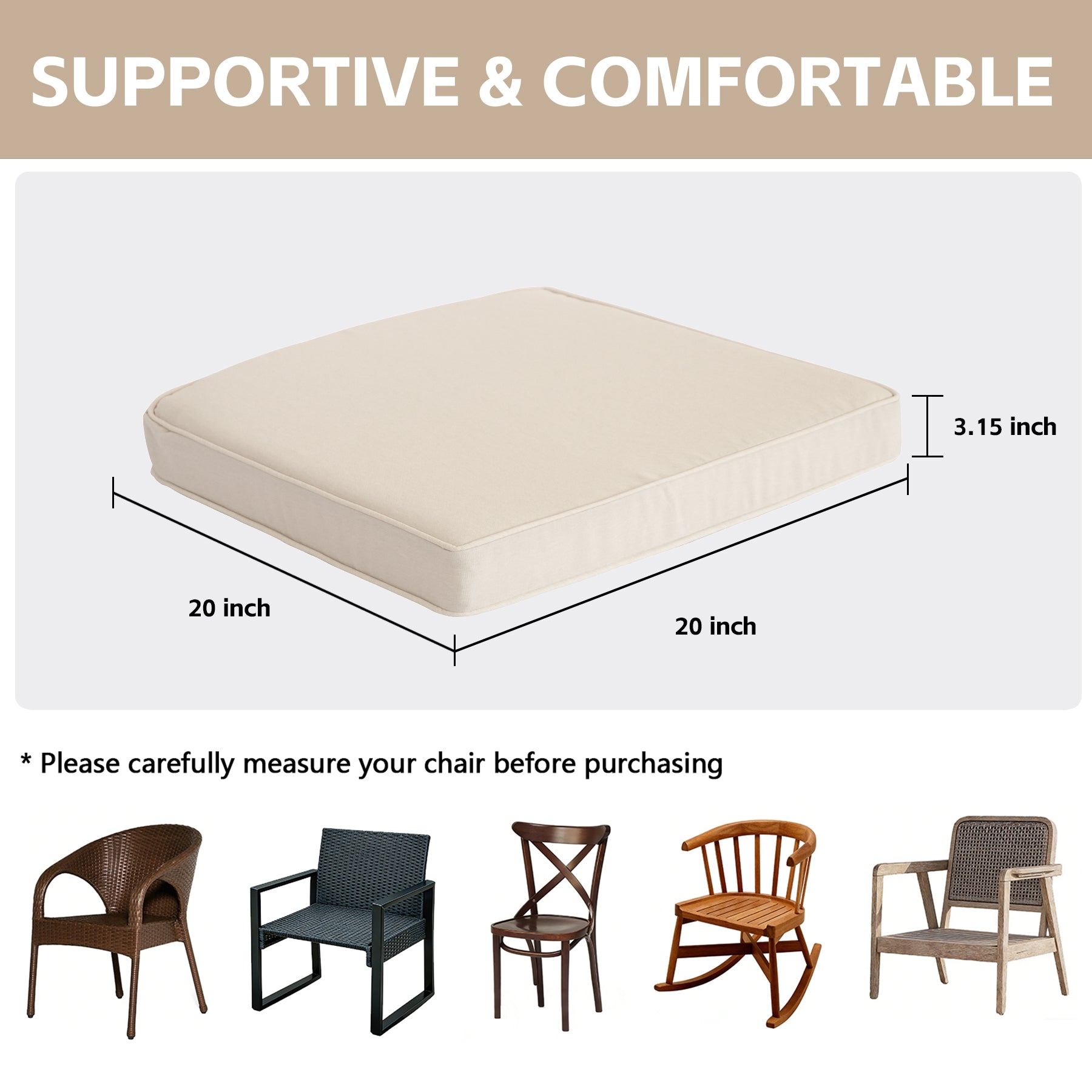 GoodGoods Seat Cushion 20x20 in 2 Pads