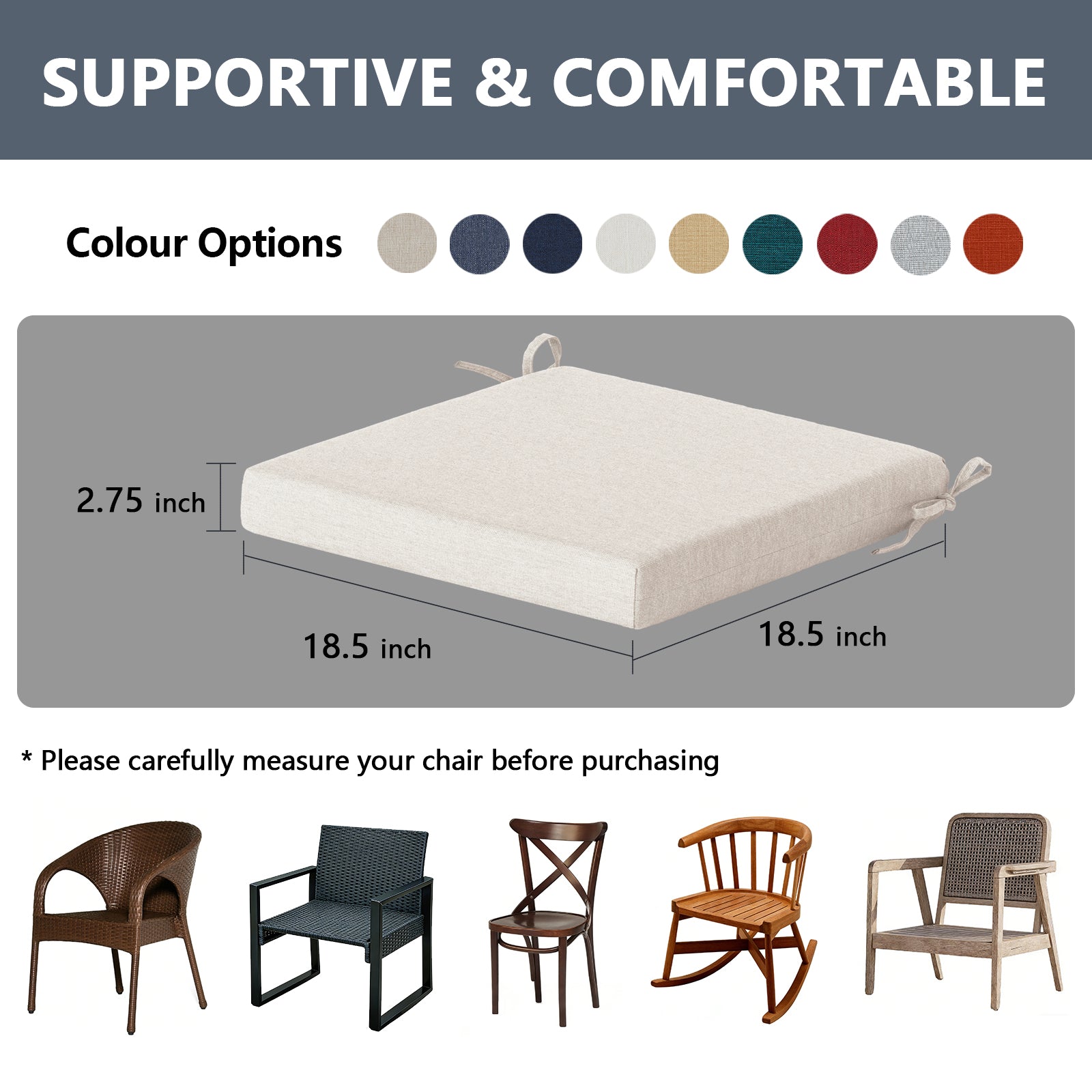 GoodGoods Seat Cushion 18.5x18.5 in