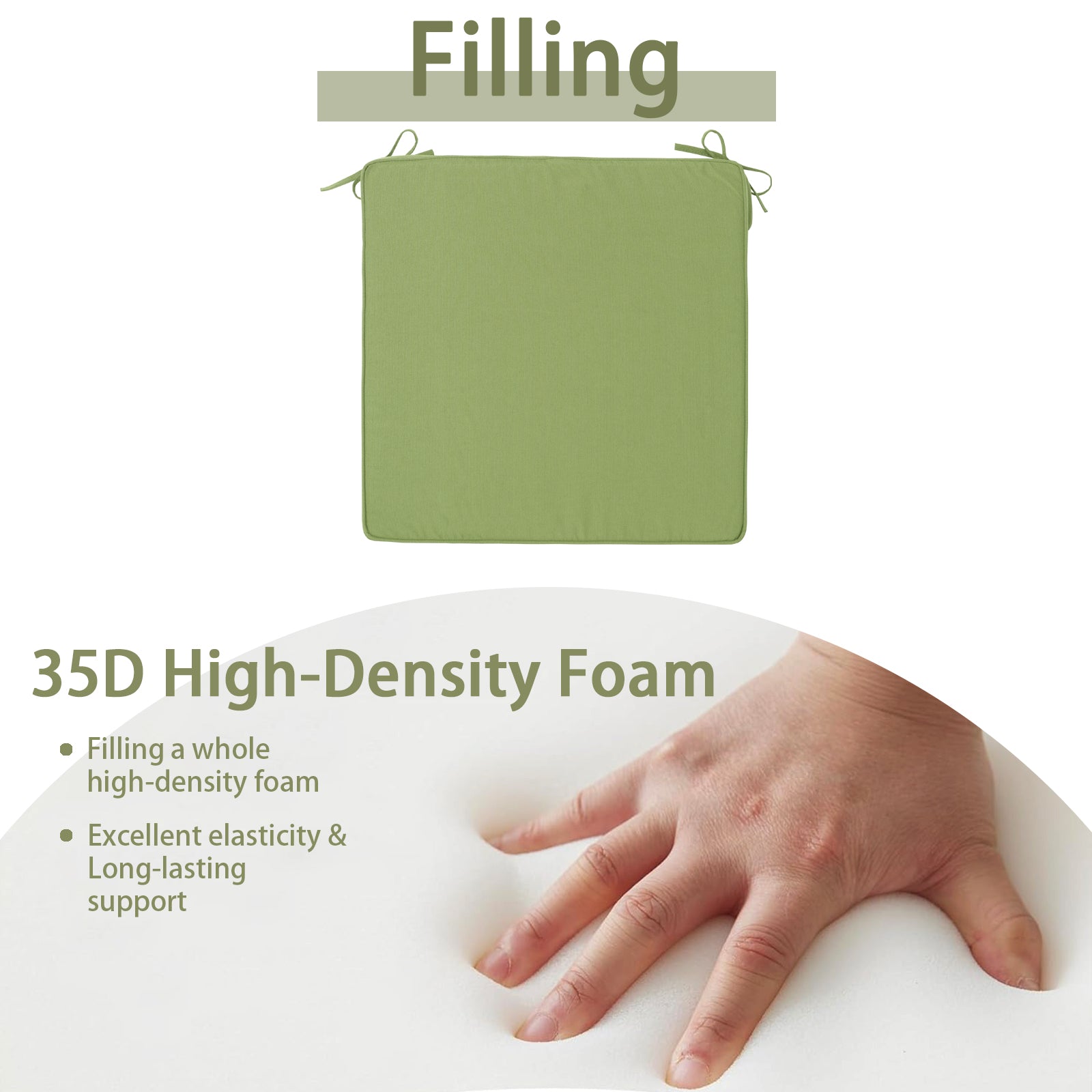 GoodGoods Outdoor Seat Cushion 22x22 in - Light Green - image 4
