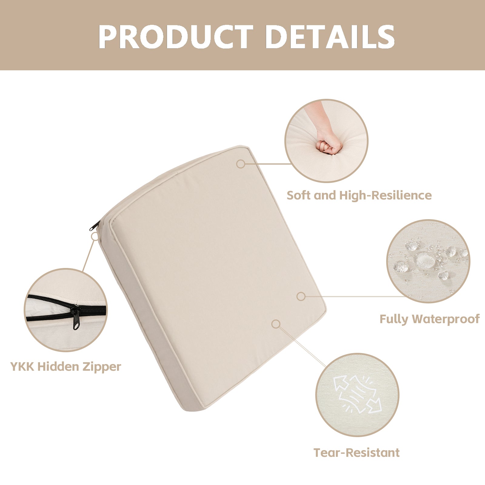 GoodGoods Seat Cushion 20x20 in 2 Pads
