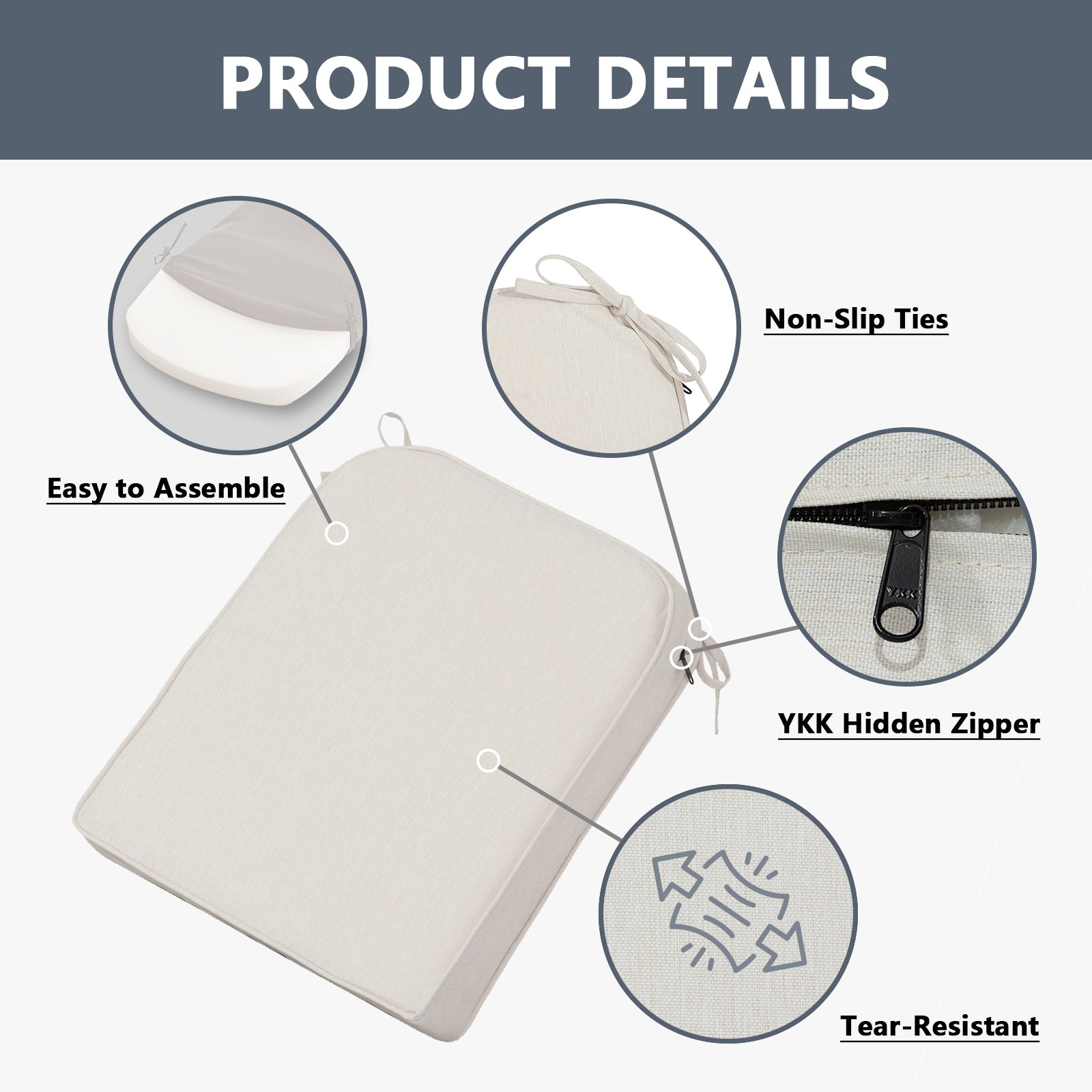 GoodGoods Seat Cushion 19.5x20 in 4 Pads