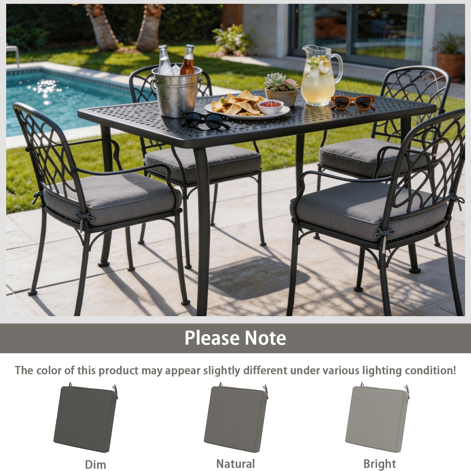 GoodGoods Outdoor Seat Cushion 22x22 in - Gray - image 6