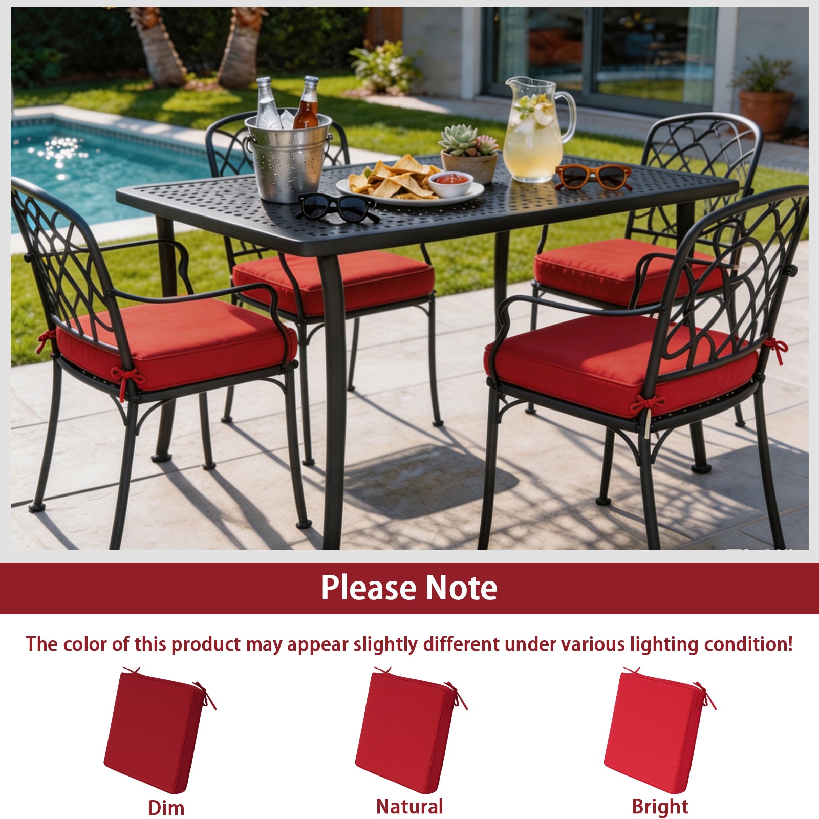 GoodGoods Outdoor Seat Cushion 22x22 in - Red - image 5