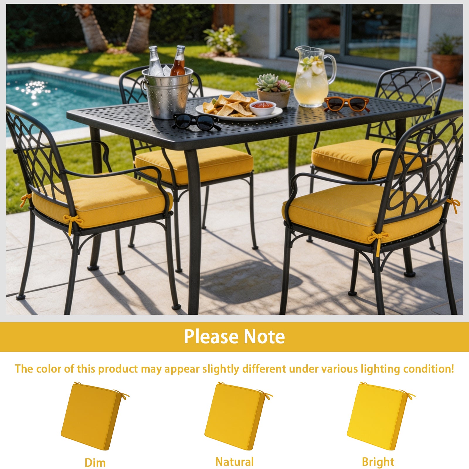 GoodGoods Outdoor Seat Cushion 20x20 in - Yellow - image 6