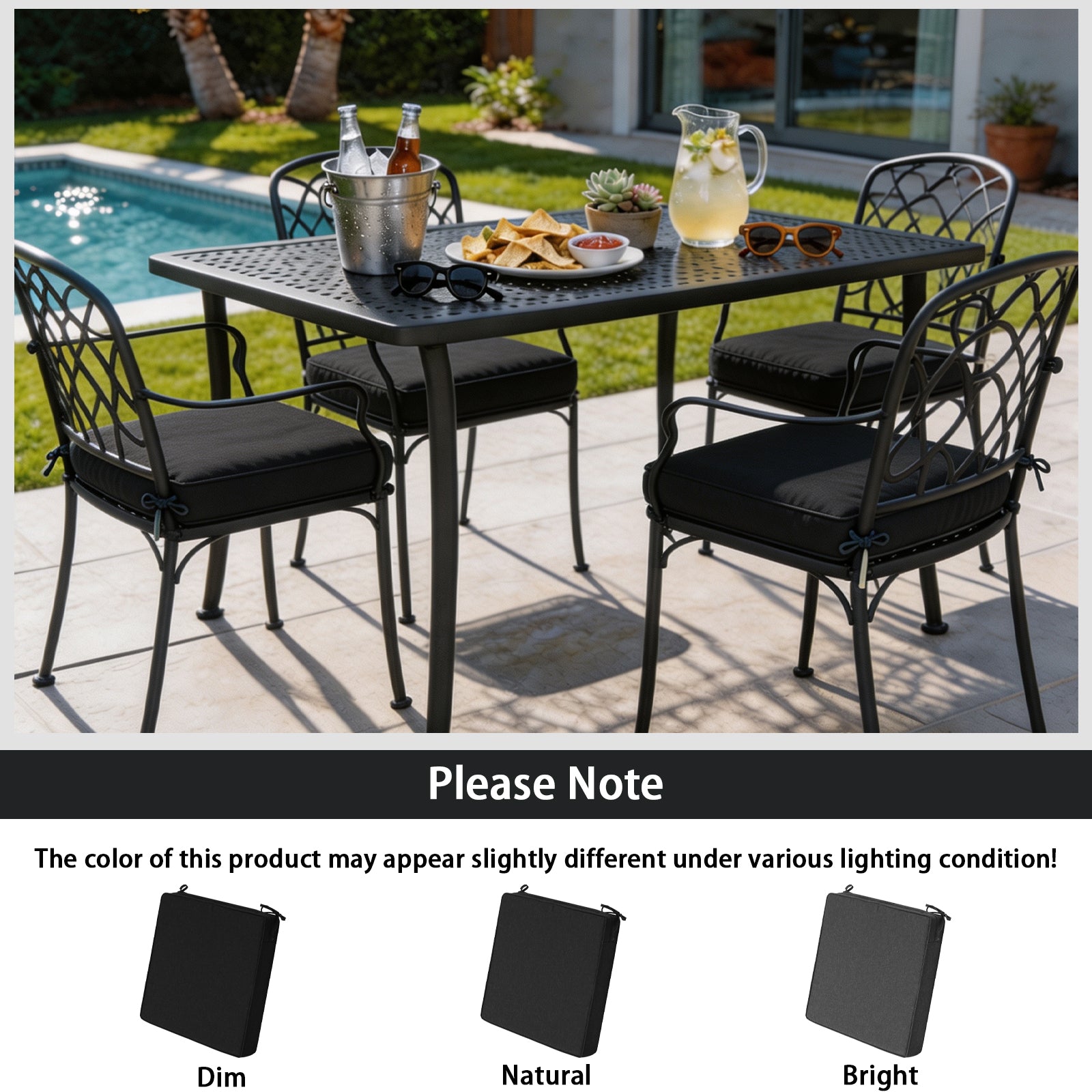 GoodGoods Outdoor Seat Cushion 20x20 in - Black - image 6