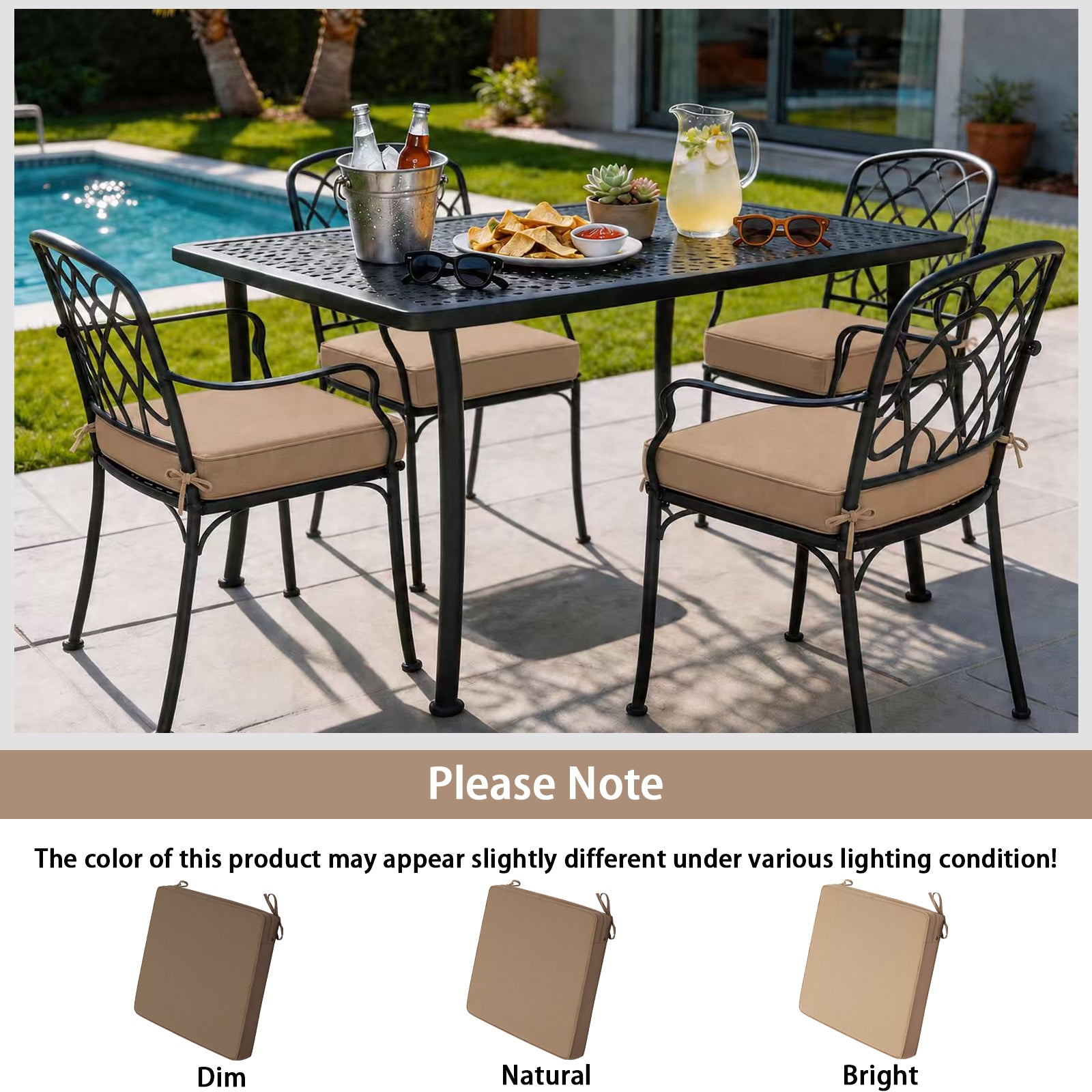 GoodGoods Outdoor Seat Cushion 22x22 in - Brown - image 6