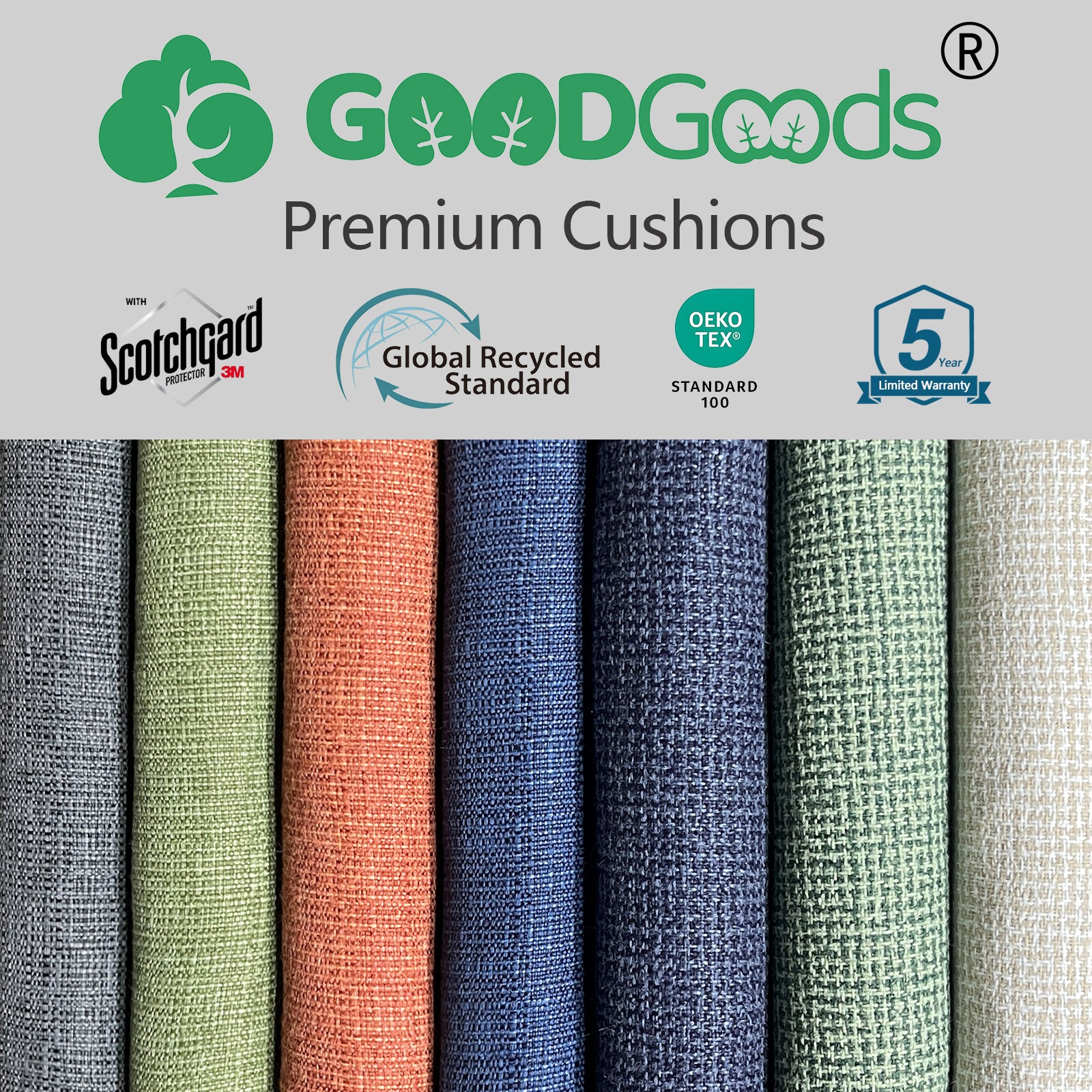 GoodGoods Adirondack Chair Cushion 20x20 in – Charcoal Gray