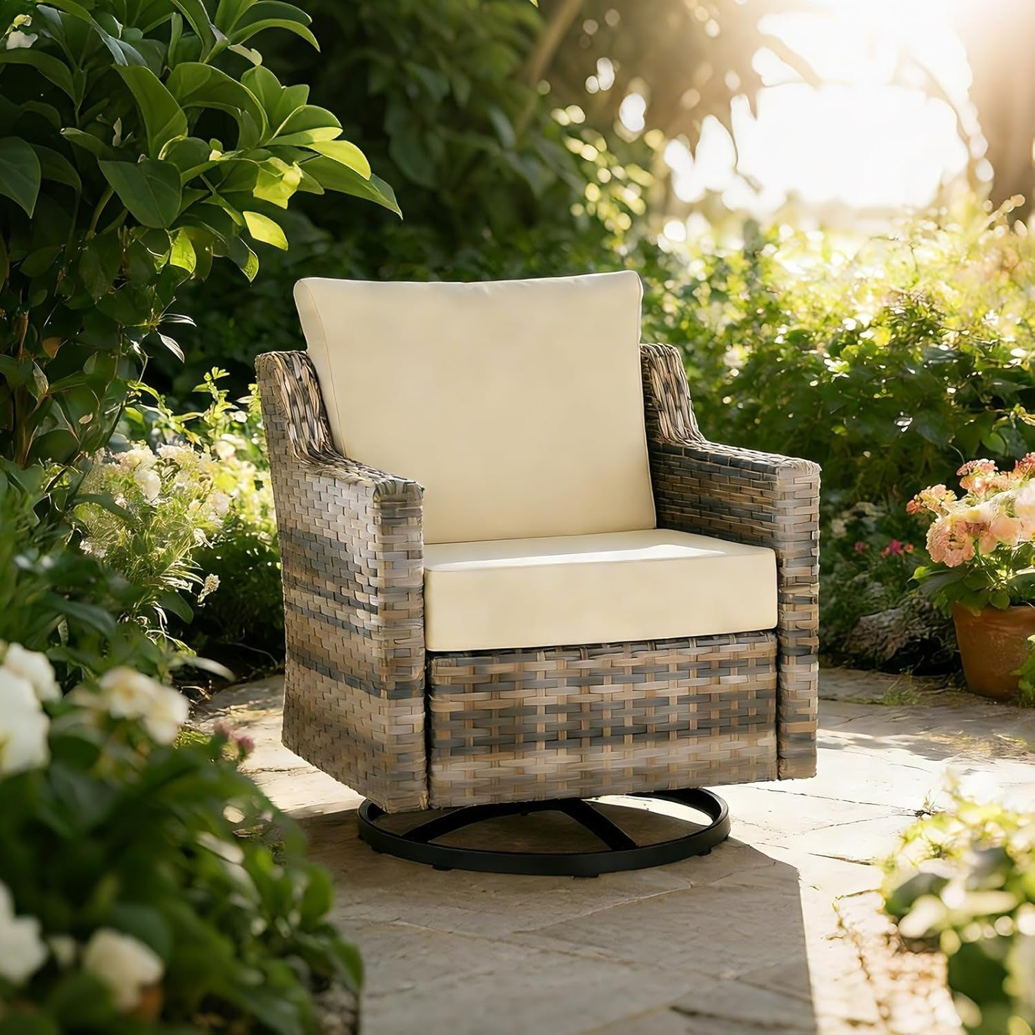 GoodGoods Premium Sunbrella® Deep Seat Cushion 25x25 in 2 Packs  - Beige