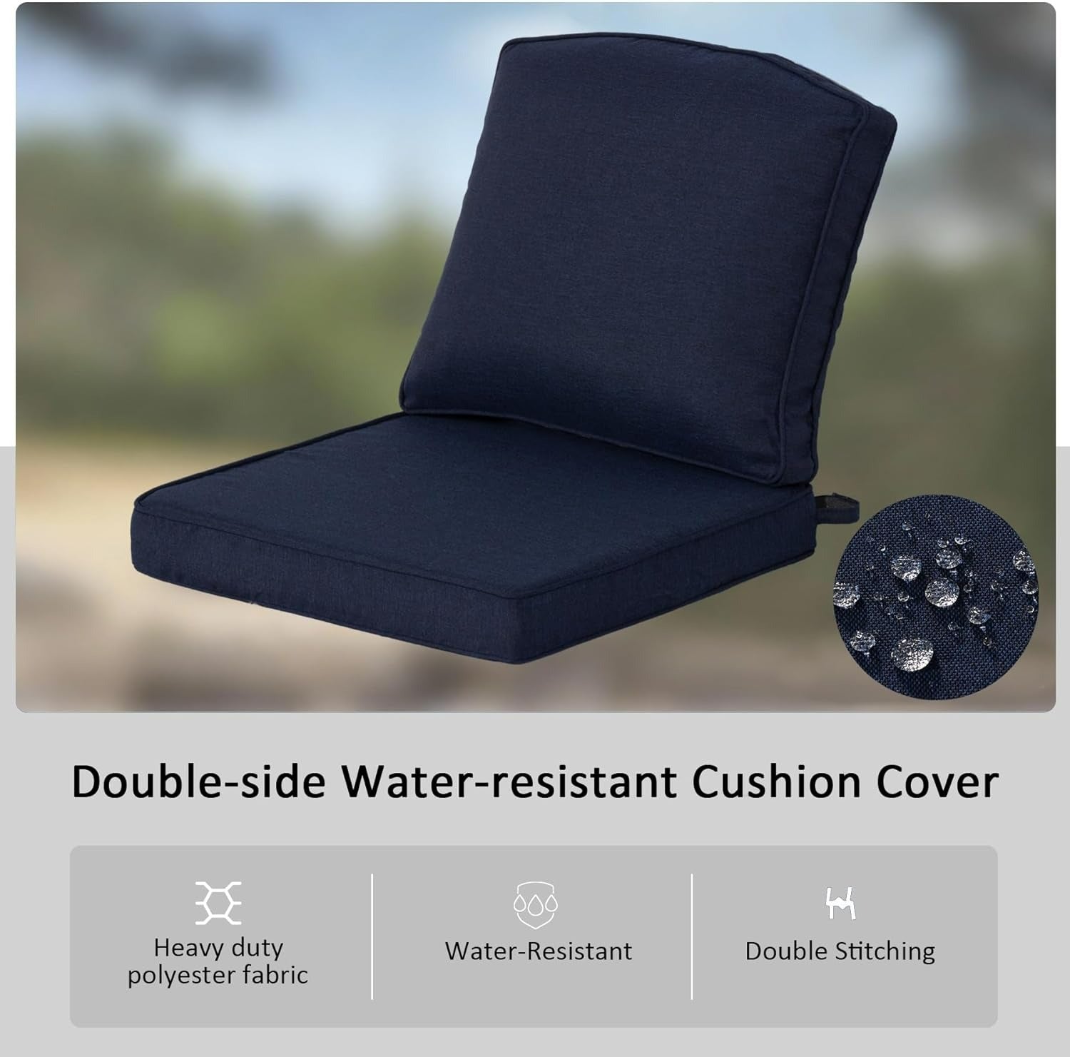 All-Weather Deep Seat Lounge Pair 20x21.5 in 1 Pack- Midnight