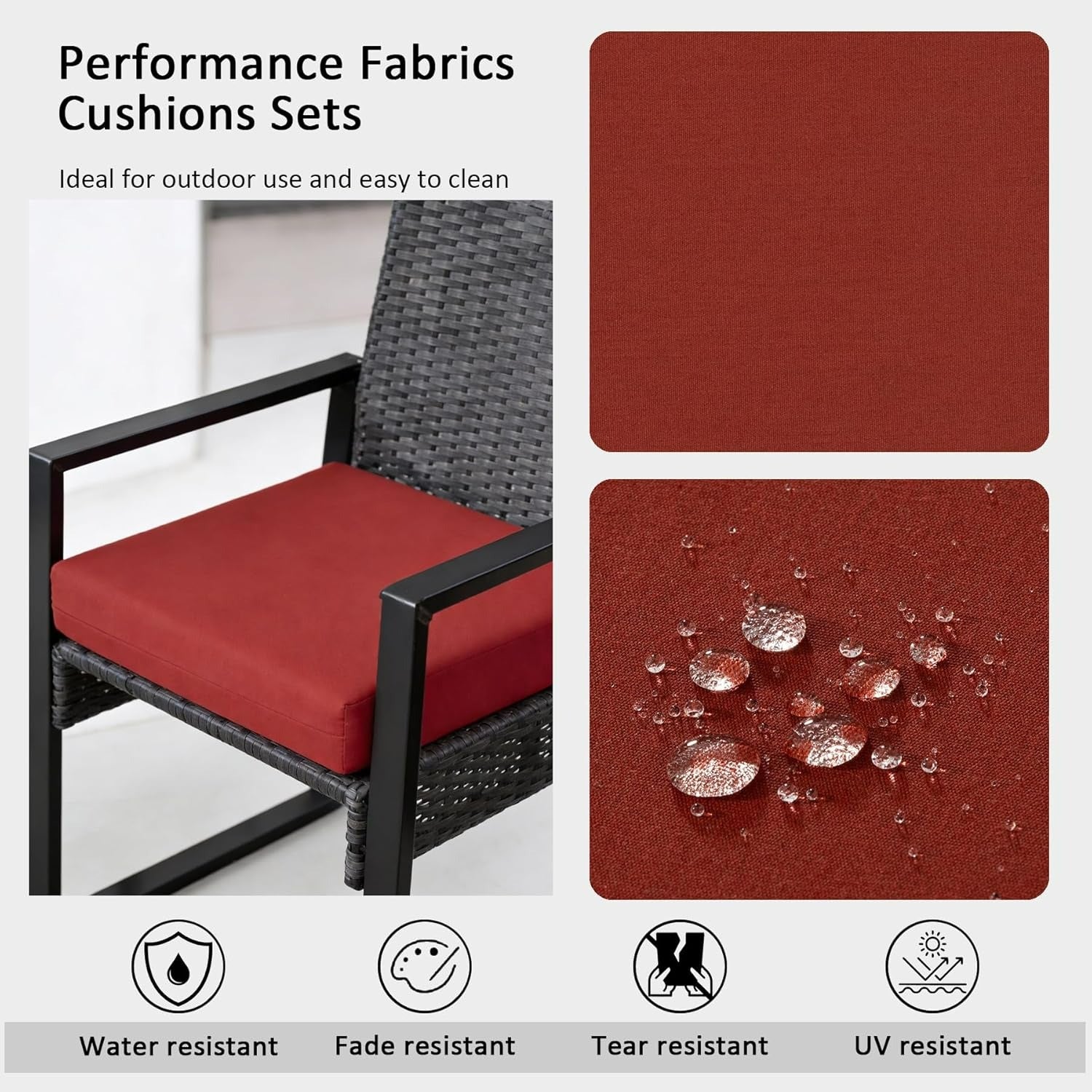 Sunbrella® Canvas Henna Patio Seat Cushions (Set of 4) - 20" x 20"